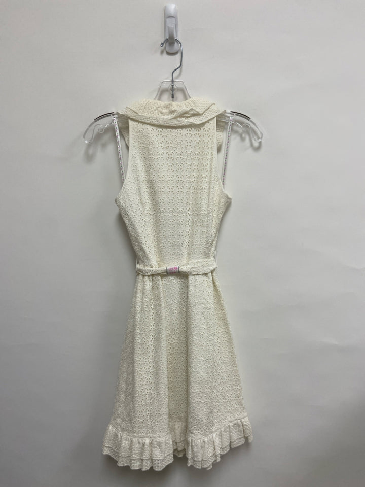 LILLY PULITZER Size 2 Ivory Sleeveless Eyelet Ladies Dress