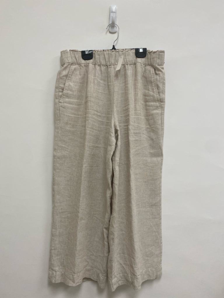 NWT Talbots Size M Beige Cropped Linen Ladies Pants
