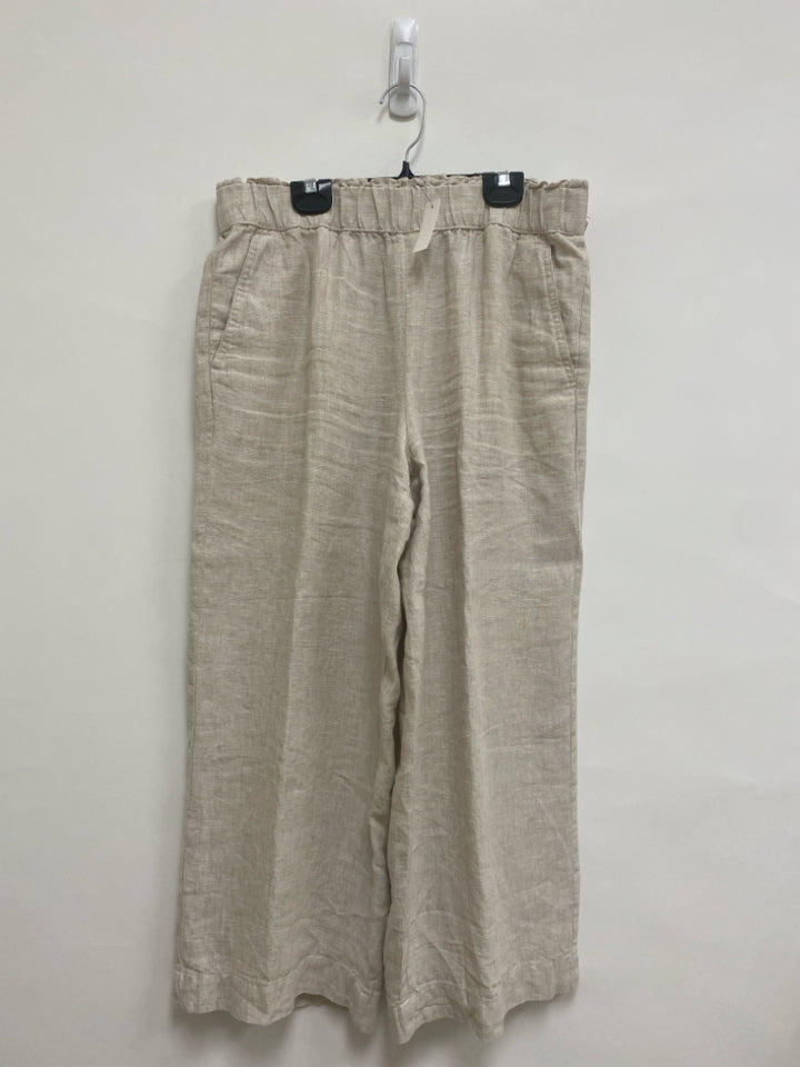 NWT Talbots Size M Beige Cropped Linen Ladies Pants