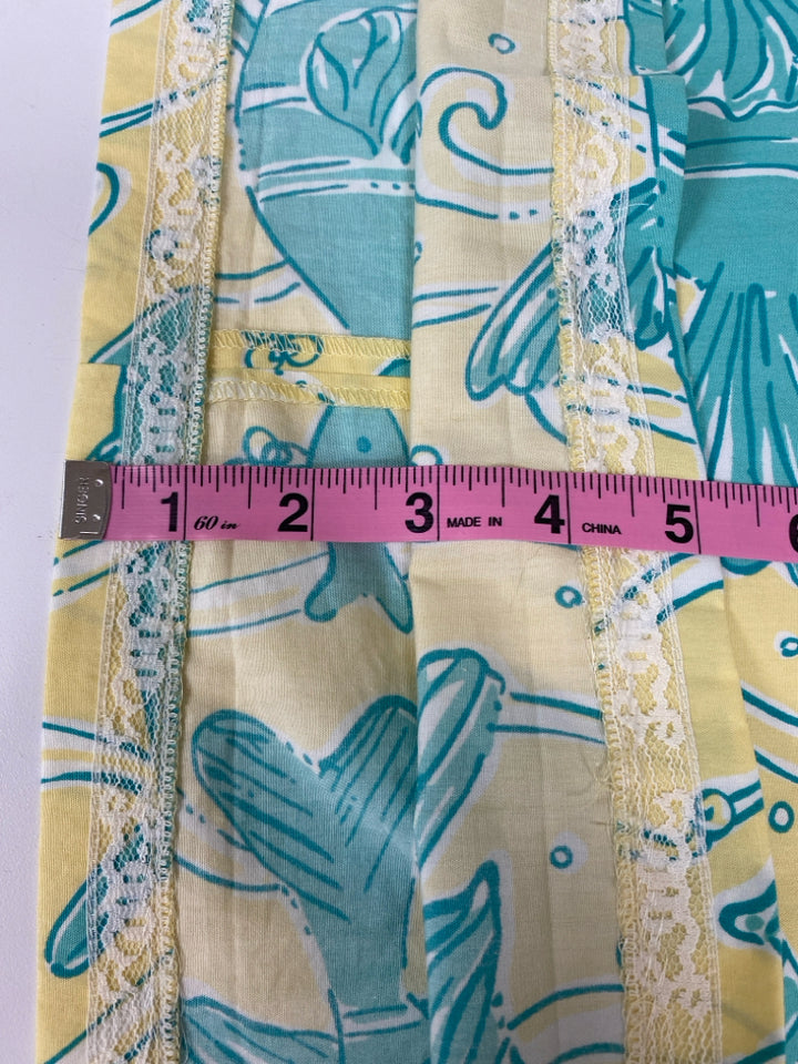 LILLY PULITZER Size M Seafoam Yellow Fish Ladies Skirt