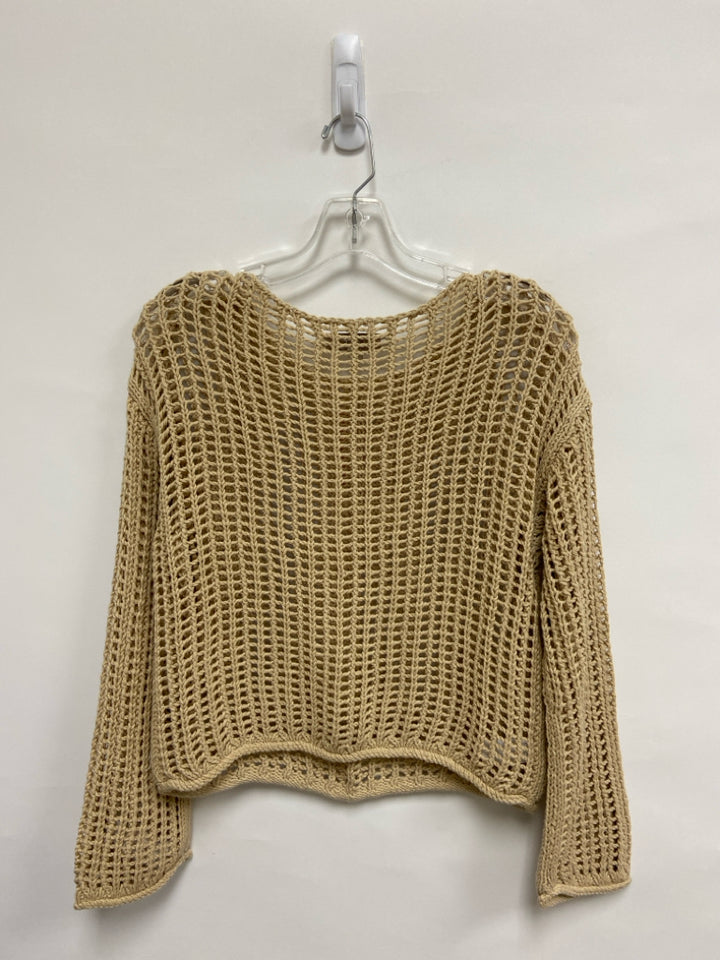 NWT LOFT Size XS Tan Crochet Ladies Sweater