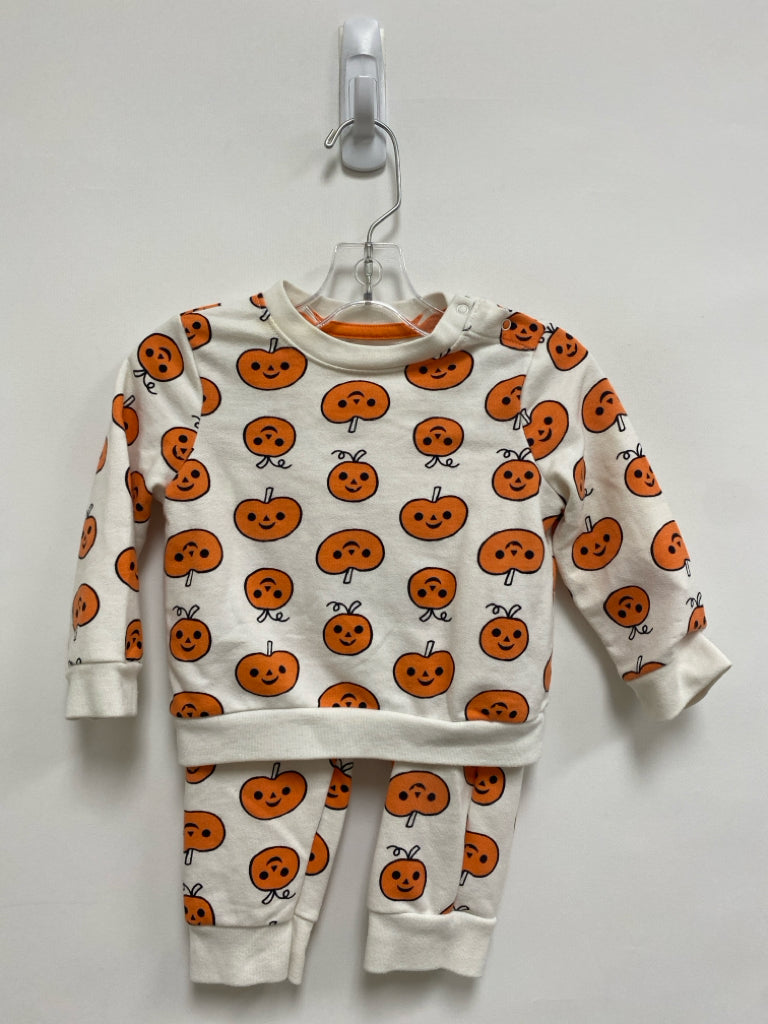Cat &amp; Jack SIZE 12M White Orange Pumpkin Girl&