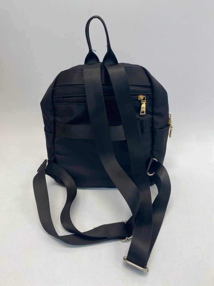 Black Quilted Nylon Backpack