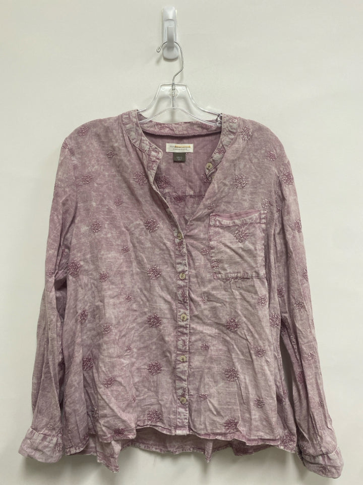 Pilcro and the Letterpress Size S Lilac White Mottled Button Up Ladies Top