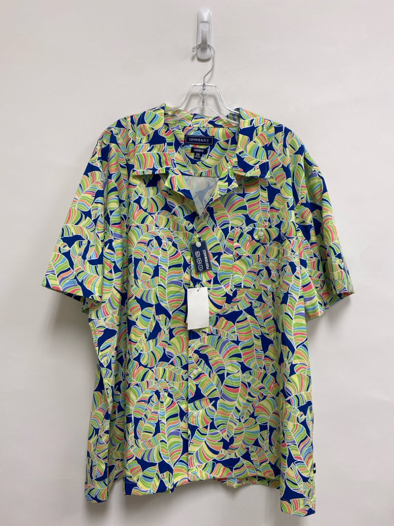 NWT Crown &amp; Ivy Size XXL Green Navy/Multi Leaves Men&
