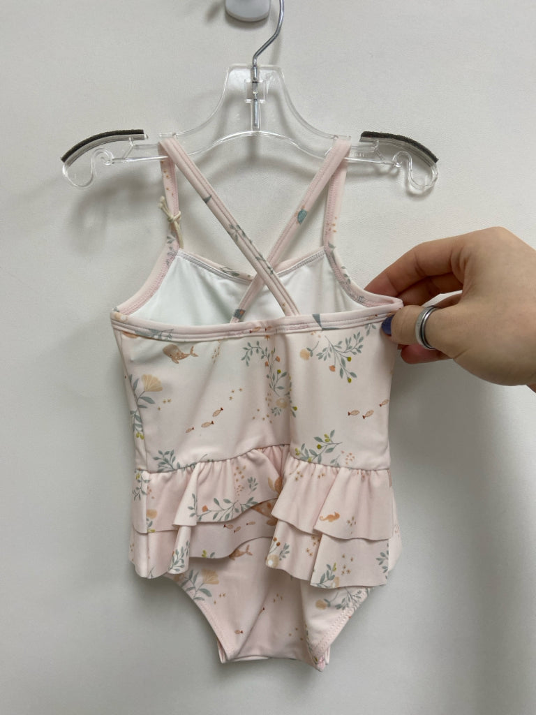NWT ELEGANT BABY SIZE 6-9M Pale Pink Green Flowers Girl&