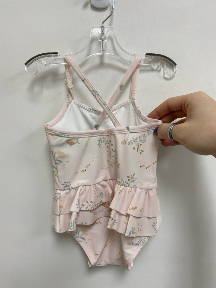 NWT ELEGANT BABY SIZE 6-9M Pale Pink Green Flowers Girl&