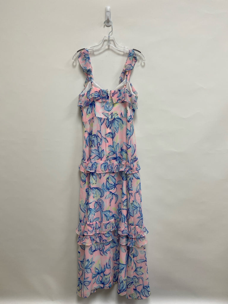 NWT LILLY PULITZER Size 6 Pink/White Blue/Green Floral Maxi Ladies Dress