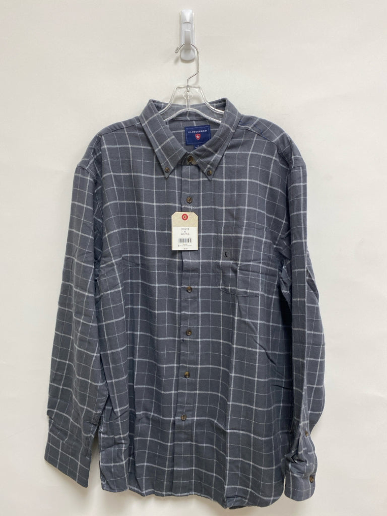 NWT Saddlebred Size XL Charcoal Gray Windowpane Men&