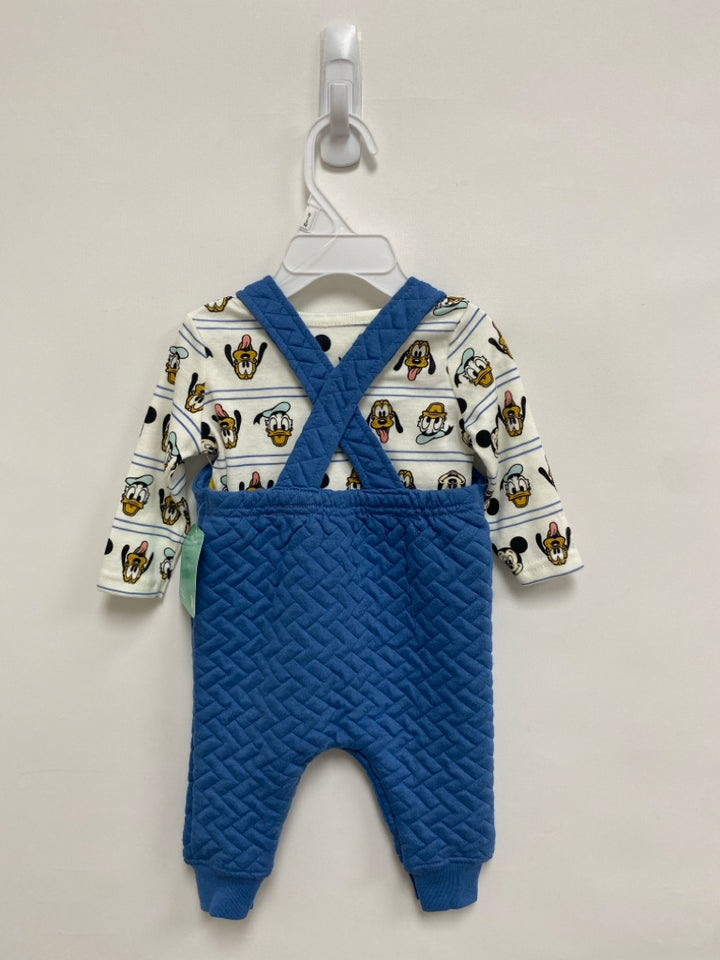 NWT Disney SIZE 0-3M Cream Blue Mickey Mouse Boy&
