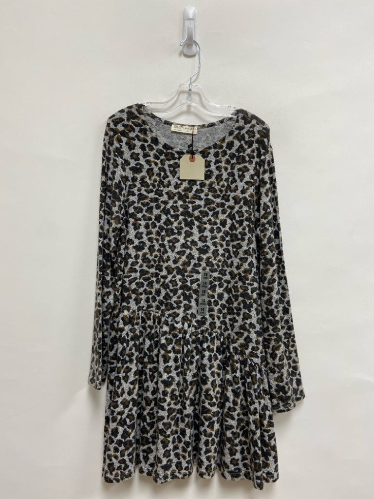 NWT Zara SIZE 13/14 Gray Brown/Black Animal Print Girl&