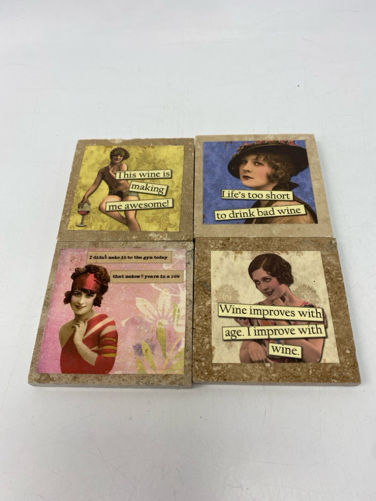 Natural Multi Color Wine Coasters