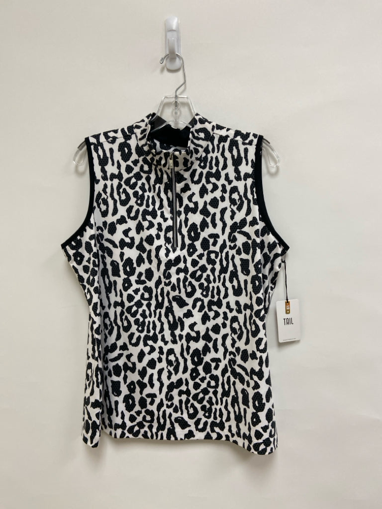 NWT Tail Size XL White Black Animal Print Sleeveless Athletic Top