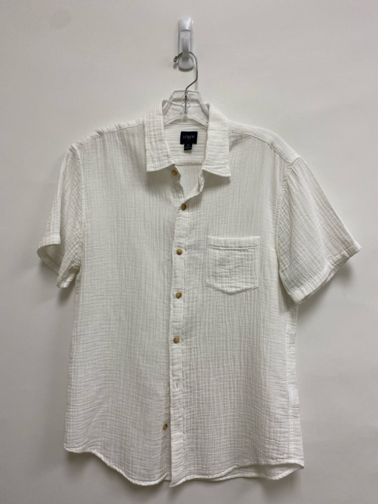 J Crew Size M White Button Up Gauze Men&