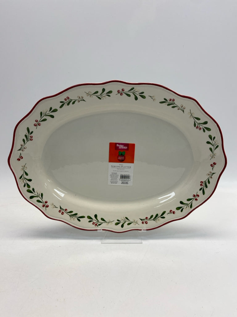Better Homes &amp; Gardens White Red Holly Berries Christmas