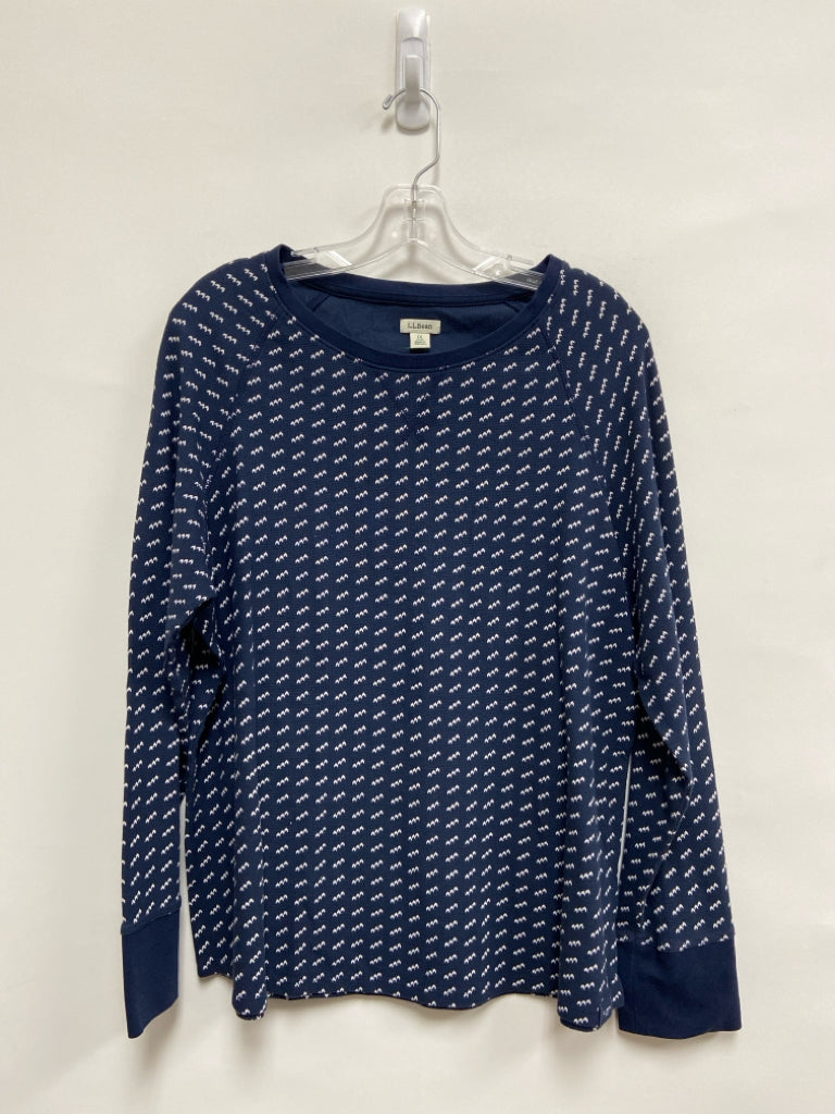 L L Bean Size 1X Navy White Plus Size Top
