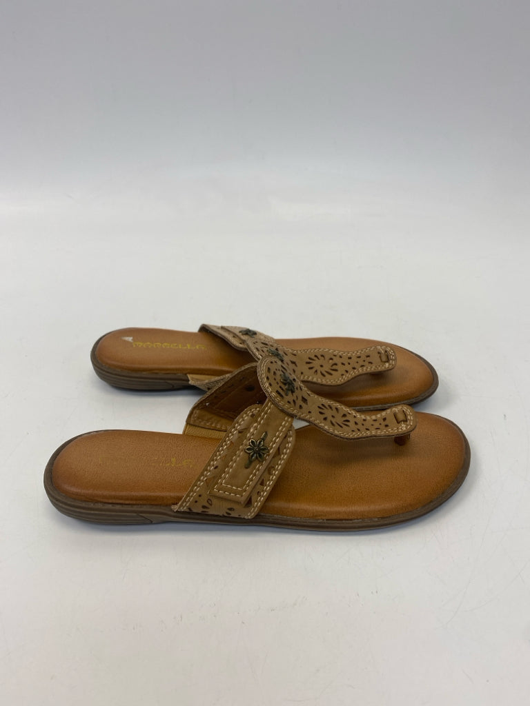 Size 9 Brown Perforated Sandals