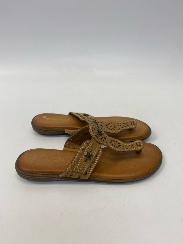 Size 9 Brown Perforated Sandals