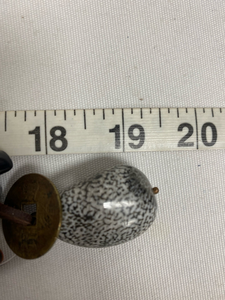 Gray/White Iridescent Coin Necklace