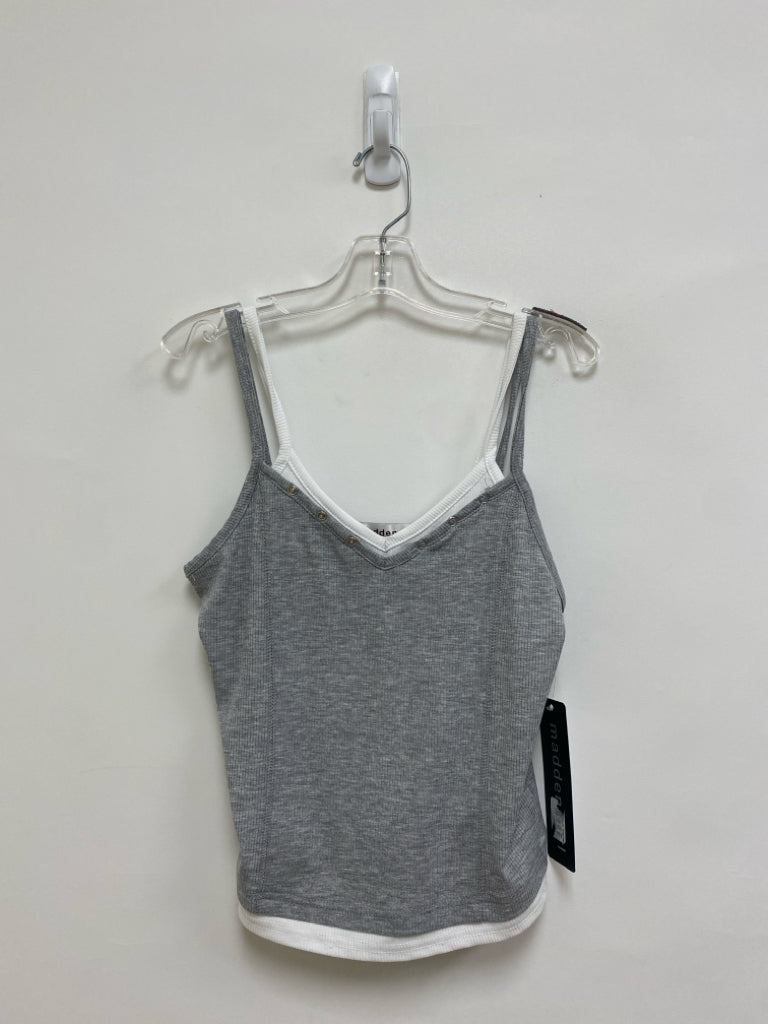 NWT Madden Girl SIZE M Gray White Ribbed Tank Girl&