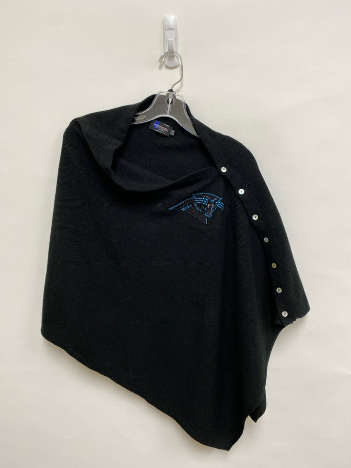 Size OSFM Black Blue Carolina Panthers Poncho Ladies Sweater