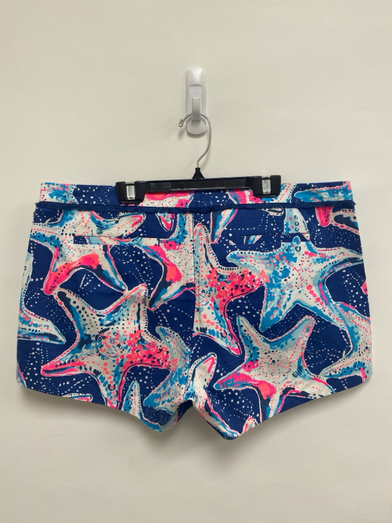 LILLY PULITZER Size 12 White Navy/Pink Starfish Ladies Shorts