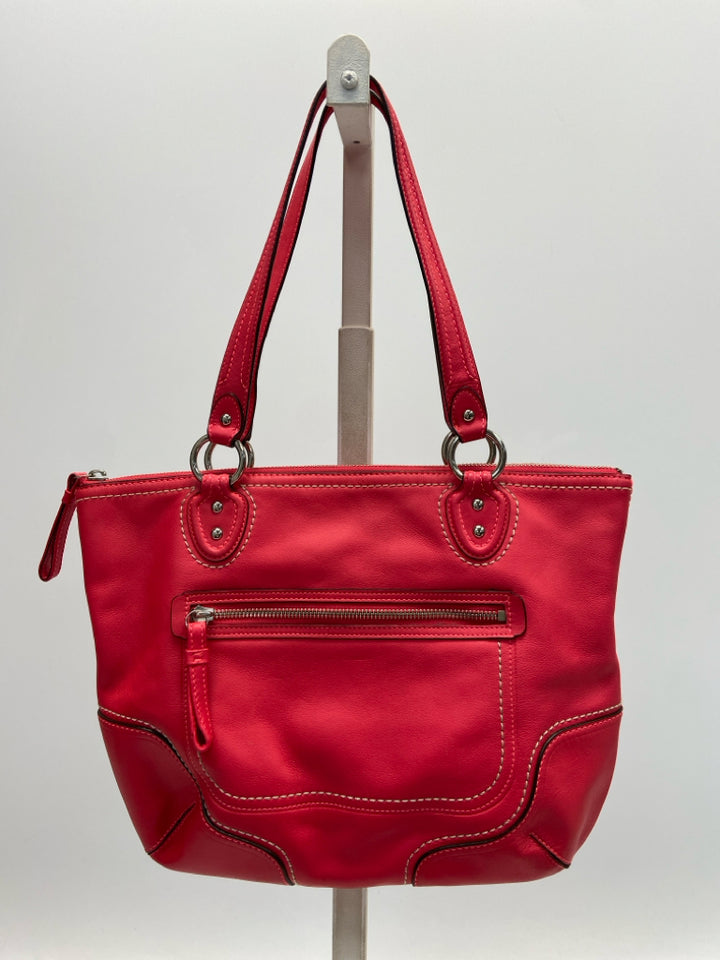 Coach Poppy Rose Pink Leather Handbag 23441