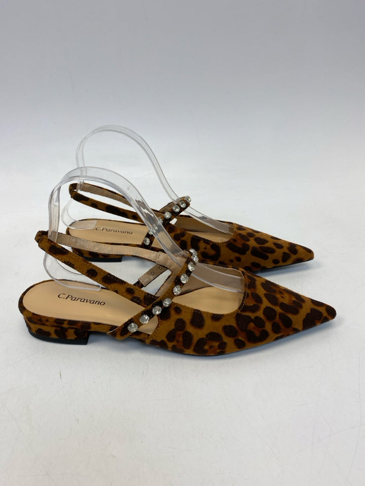 NWOT EU Shoe Size 39.5 Brown Animal Print Flats