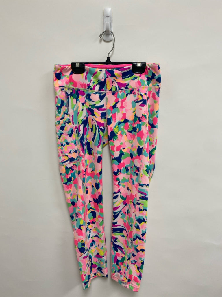 LILLY PULITZER Size M Pink/Green Aqua/Navy Splashes Athletic Leggings