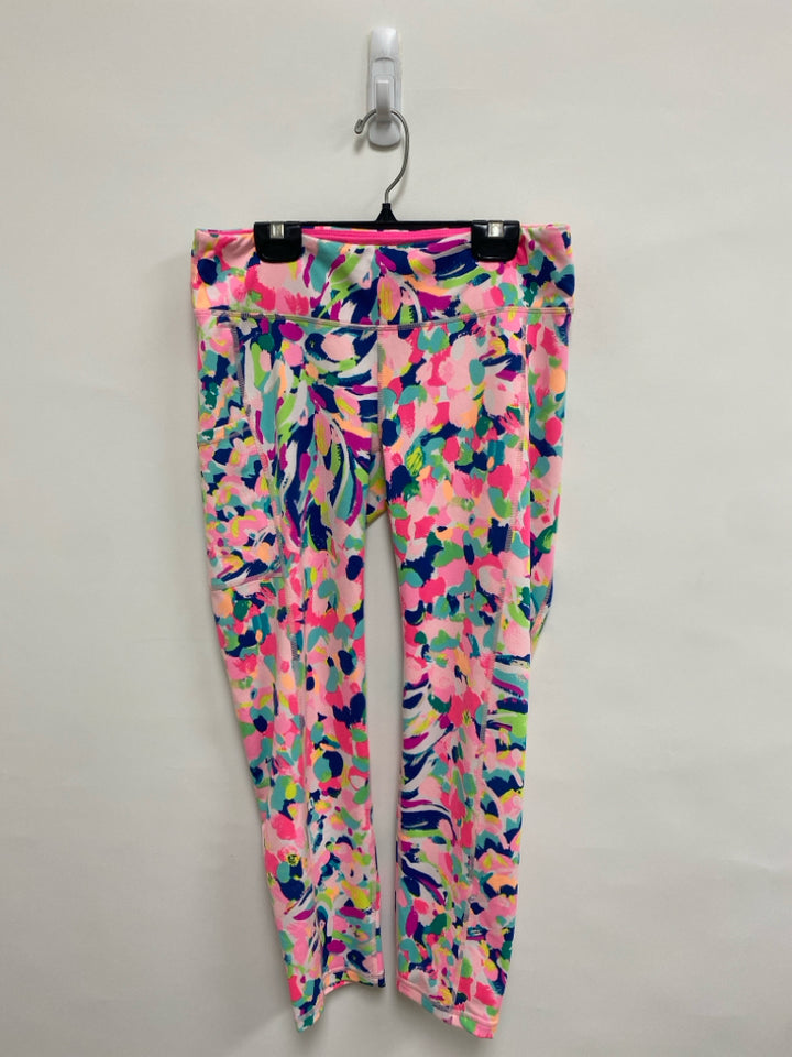 LILLY PULITZER Size M Pink/Green Aqua/Navy Splashes Athletic Leggings