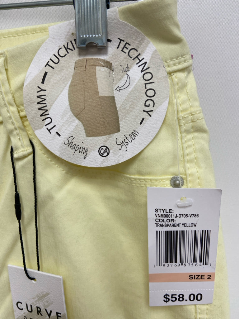 NWT Curve Appeal Size 2 Pale Yellow Ladies Jeans