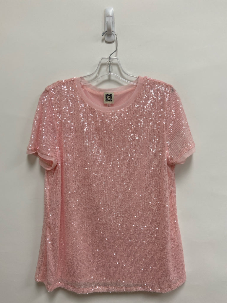 Anne Klein Size L Pink Sequins Ladies Top