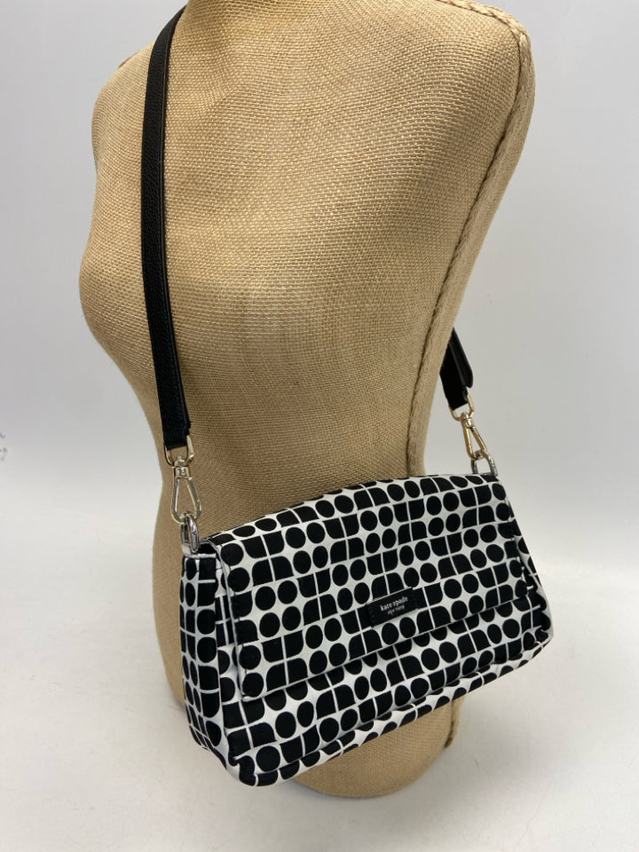 Kate Spade Pale Gray Black Dot(s) Crossbody