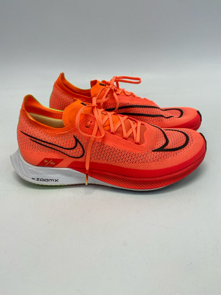 Nike Size 7.5 Neon Orange Black Lace-Up Men&