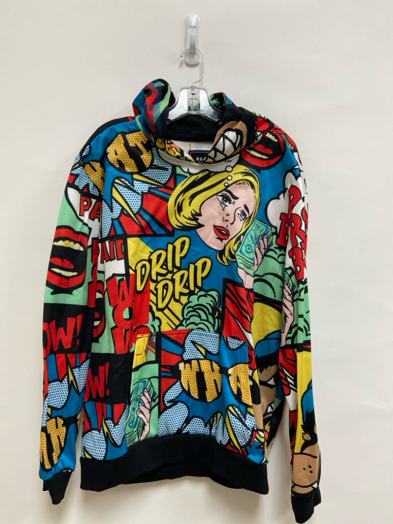 Size L White/Black Multi Color Hooded Men&