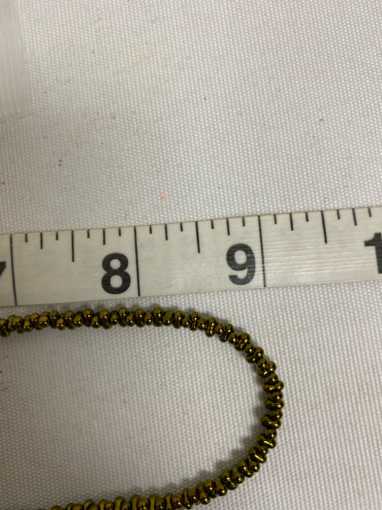 Gold Color Silver Beaded Necklace