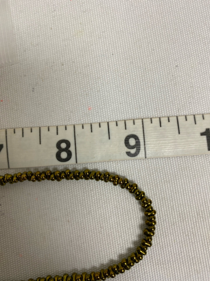 Gold Color Silver Beaded Necklace