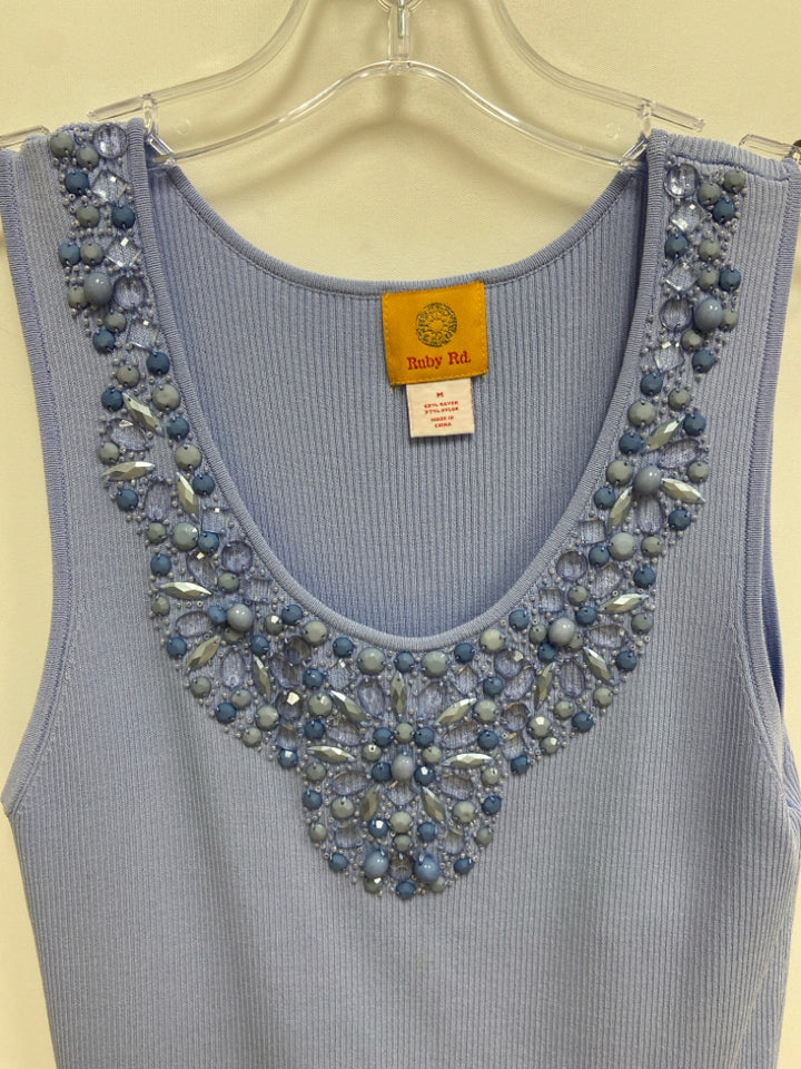 Ruby Rd. Size M Powder Blue Beaded Tank Ladies Top