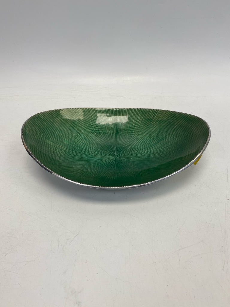 Green Silver Decorative Bowl