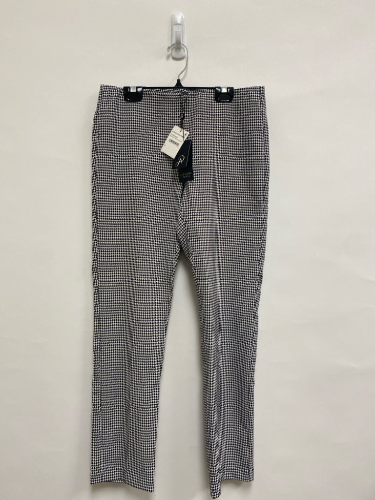 NWT Papell Size 4 White/Black Herringbone Pull-on Ladies Pants