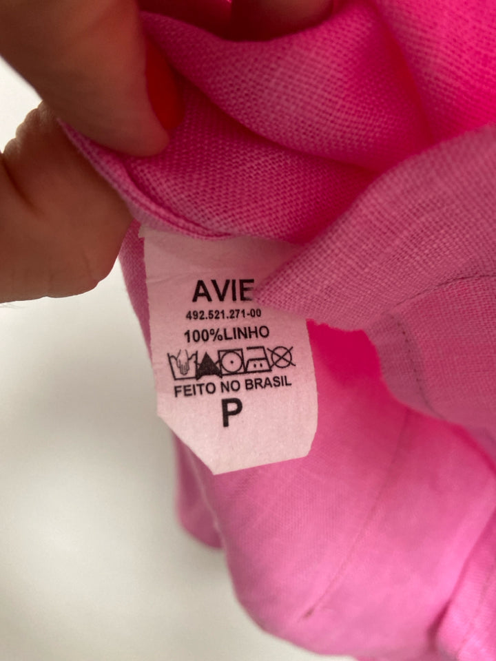 NWT Size S Pink Button Up Linen Ladies Top