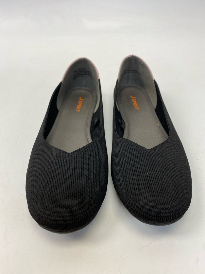 Size 8 Black Knit Flats