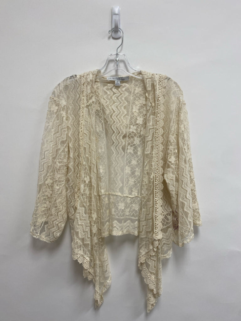 Size M Cream Flowers Lace Ladies Sweater