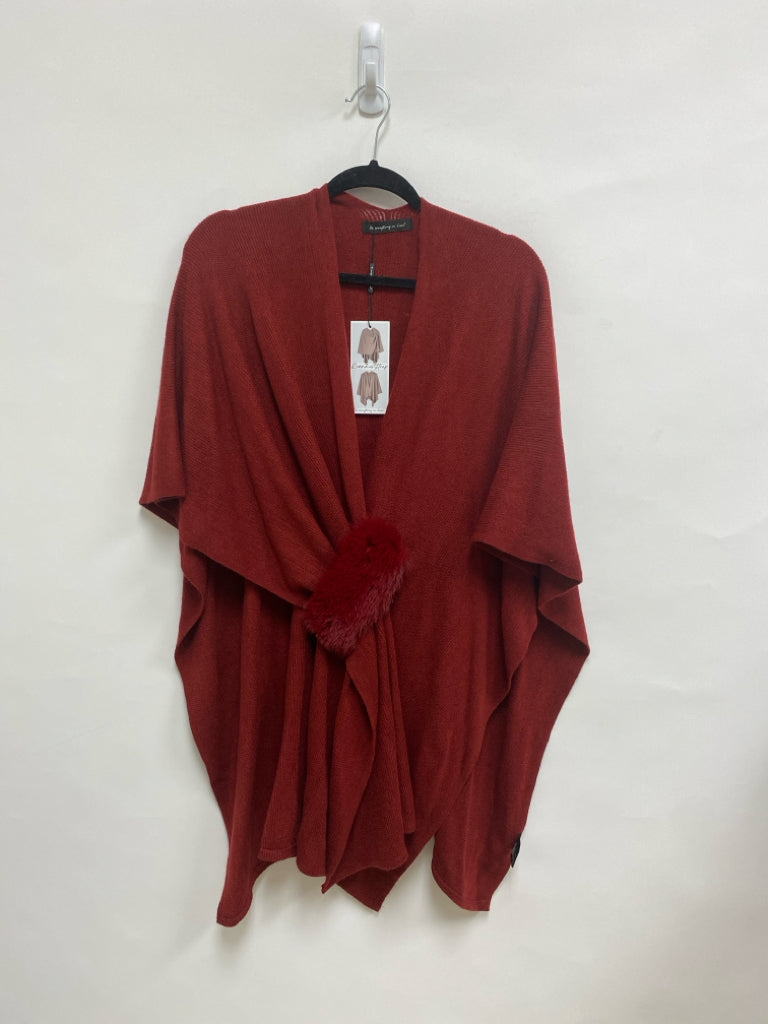 NWT do everything in love Size OSFA Red Wrap Ladies Sweater