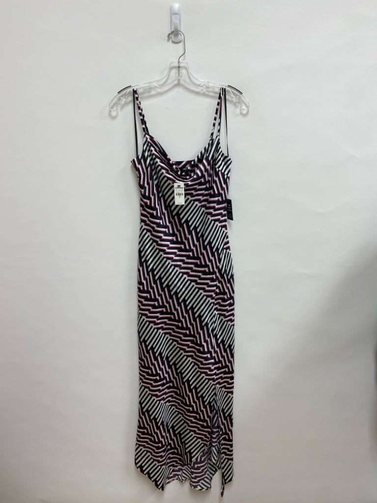 NWT Express Size XS Black/White Hot Pink Stripes Maxi Ladies Dress