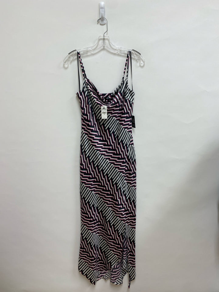 NWT Express Size XS Black/White Hot Pink Stripes Maxi Ladies Dress