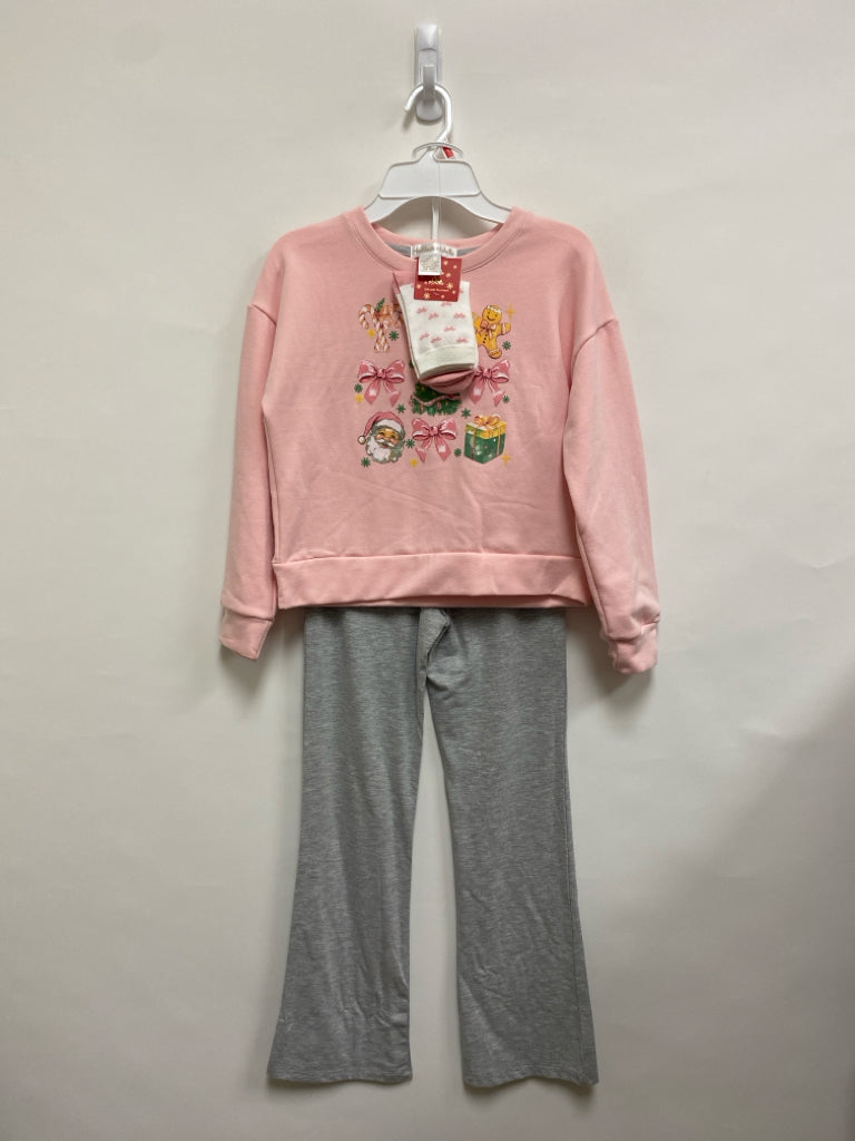 NWT SIZE 10 Pink Gray Christmas Girl&