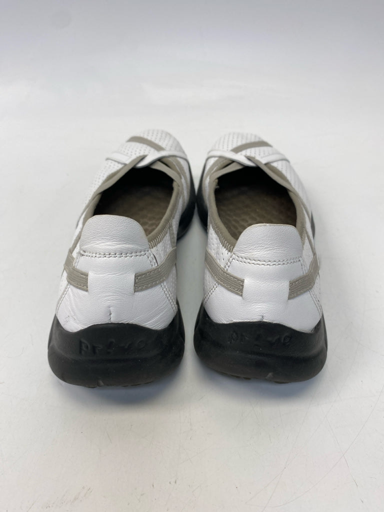 Clarks  Size 8 White Gray Perforated Flats