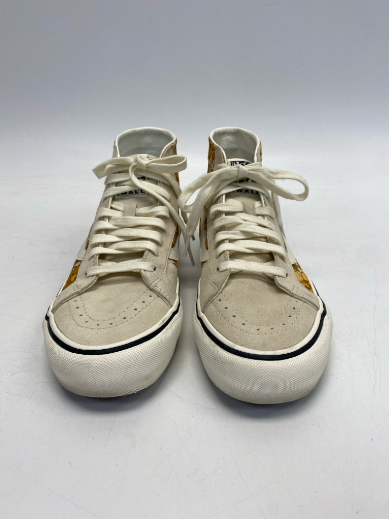 Vans US Shoe Size 10 Yellow Tan Floral Sneakers
