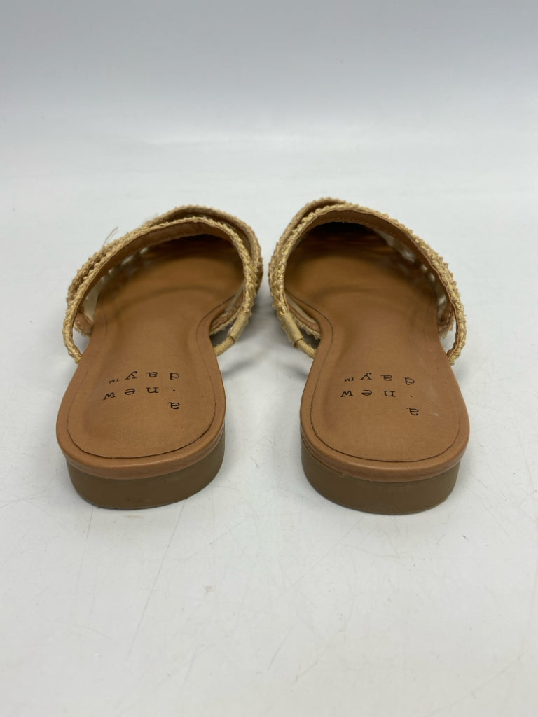 a new day  Size 6.5 Tan Woven Mules